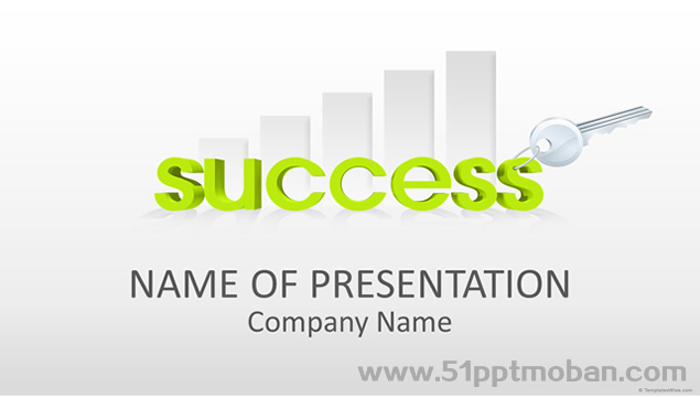 向上走势图Success成功象征简洁商务PPT模板
